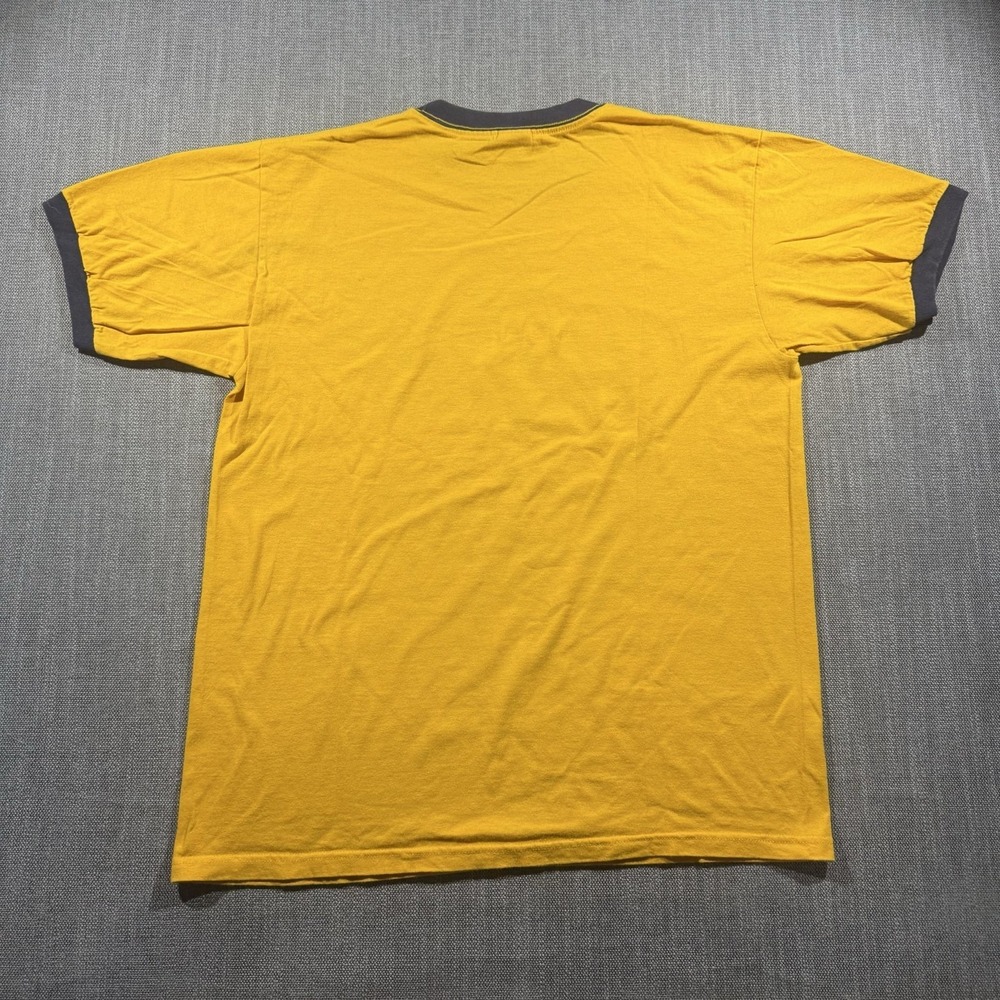 Vintage Future Hamburger Shirt Mens Large Yellow Cow Graphic Ringer 2005 Anvil - Picture 8 of 10